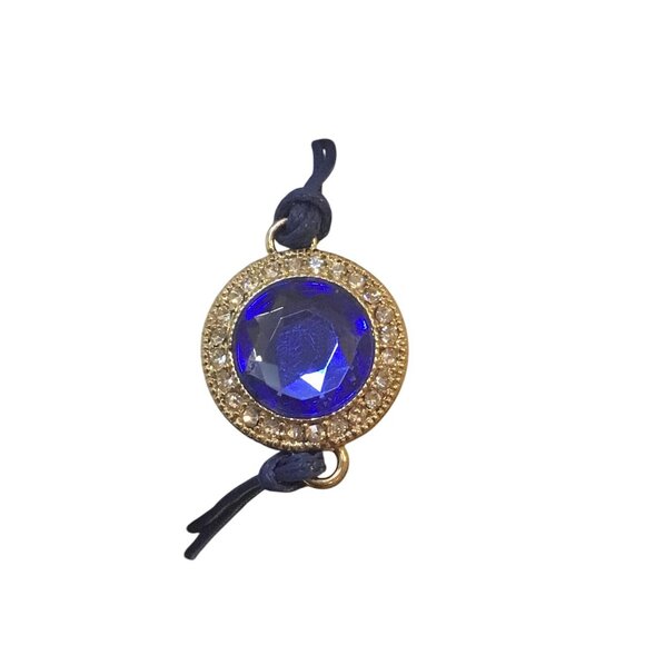 Vintage Avon Blue Energy String Bracelet W/Blue Crystal & Gold (1626-1-2-3) - Picture 2 of 5